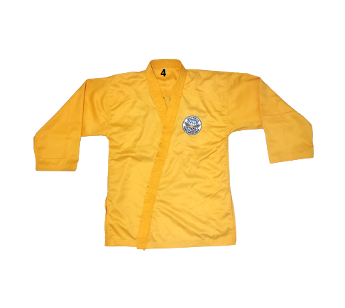 پیراهن طلایی مربیگری شین مو هاپکیدو دفاع شخصی سایز 4