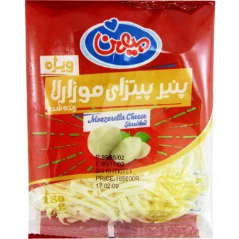 پنیر پیتزای میهن موزارلا اصل رنده شده 180 گرمی